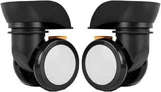 GH8 A Pair/Set with Brake Mute Connected Wheels for Replacement Luggage Wheels Wear Silent Draw bar Box DIY A018# Black (YF)