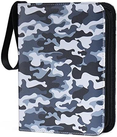VEELAM 4 Pocket Trading Card Binders for 400 Cards, Camouflage Pattern