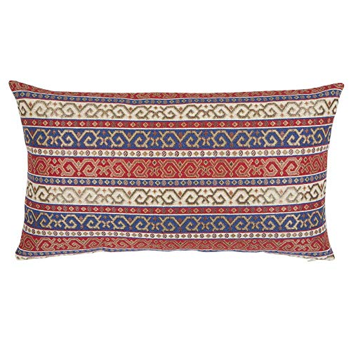 pillowerus Boho Couch Pillow Covers Red and Blue Kilim -