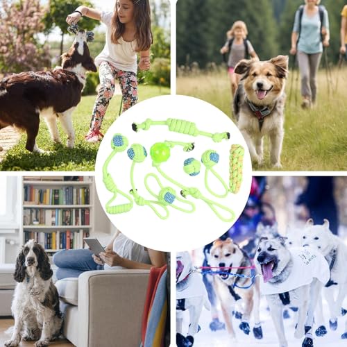 Lot de 8 jouets à tirer pour chien accessoire interactif robuste et durable