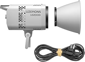 Godox LE200Bi LITEMONS Bi-Color LED Video Light, Metal Housing, Video Light, 2800-6500K CCT, NFC One-Tap, CRI98 and TLCI98, 11 Light Effects, Bowens Mount Compatibility