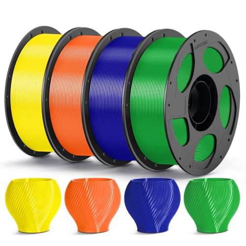 ANYCUBIC PETG 3D Printer Filament 1.75mm, 4KG Blue+Green+Orange+Yellow