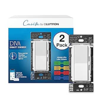 Lutron Caseta Diva Smart Dimmer Switch (Smart Hub Required), No Neutral Req
