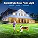 Solar Flood Lights Outdoor, 7000 LM Super Bright Aluminum Arm Solar Lights, 3 Heads Dusk to Dawn LED Dual Motion Sensor Lights, IP65 Waterproof Security Light with 3 Modes for Yard Street Barn
