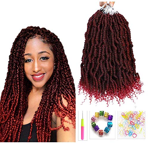 4 Packs Spring Twist hair Pre-twisted Hair,ShowJarlly Nubian Twist Braid hair Crochet Braids, Spring Twist hair Braiding Hair Extension (#TBUG)