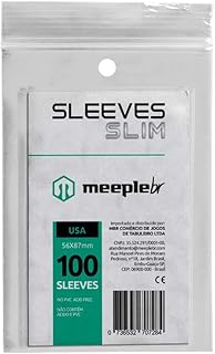 MeepleBR Sleeves SLIM - USA (56x87mm), TCG, Plástico para Proteção de Cartas