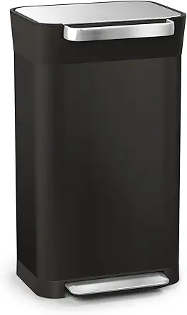 Joseph Joseph Intelligent Waste Titan Trash Can Compactor with Odor Filter, Compacts up to 3X Trash, 30L/7.9 Gallons, Black