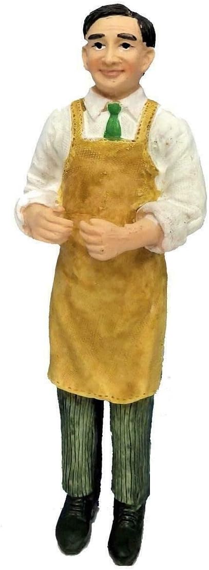 Melody Jane Dollhouse People Working Man in Apron Miniature Resin 1:12 Figure