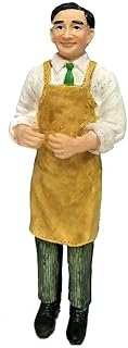 Melody Jane Dollhouse People Working Man in Apron Miniature Resin 1:12 Figure
