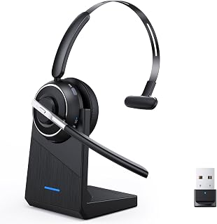 Wireless Headset with Mic for Work Bluetooth Headset with Microphone for PC