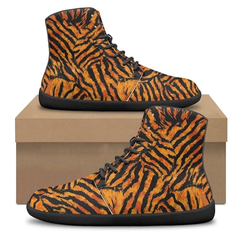 Image of Fashion Print Womens Mens High Top Barefoot Sneakers Flat Shoes