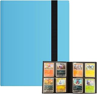 スポーツカードの収納ファイル PP套 ポータブルファスナーカードコレクション カードファイル トレカ バインダー カードケース スリーブ対応 ゲーム (青です, 4ポケット160枚収納)