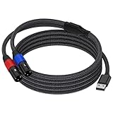 USB A to Dual XLR Male Audio Cable (3.3FT) USB A to 2 XLR Male Stereo Power Amplifier Cable for pc, Tablet, Laptop Link Amplifier, Mixing Console Mixer,Note:Not Applicable Recording,Truck (3.3 FT)