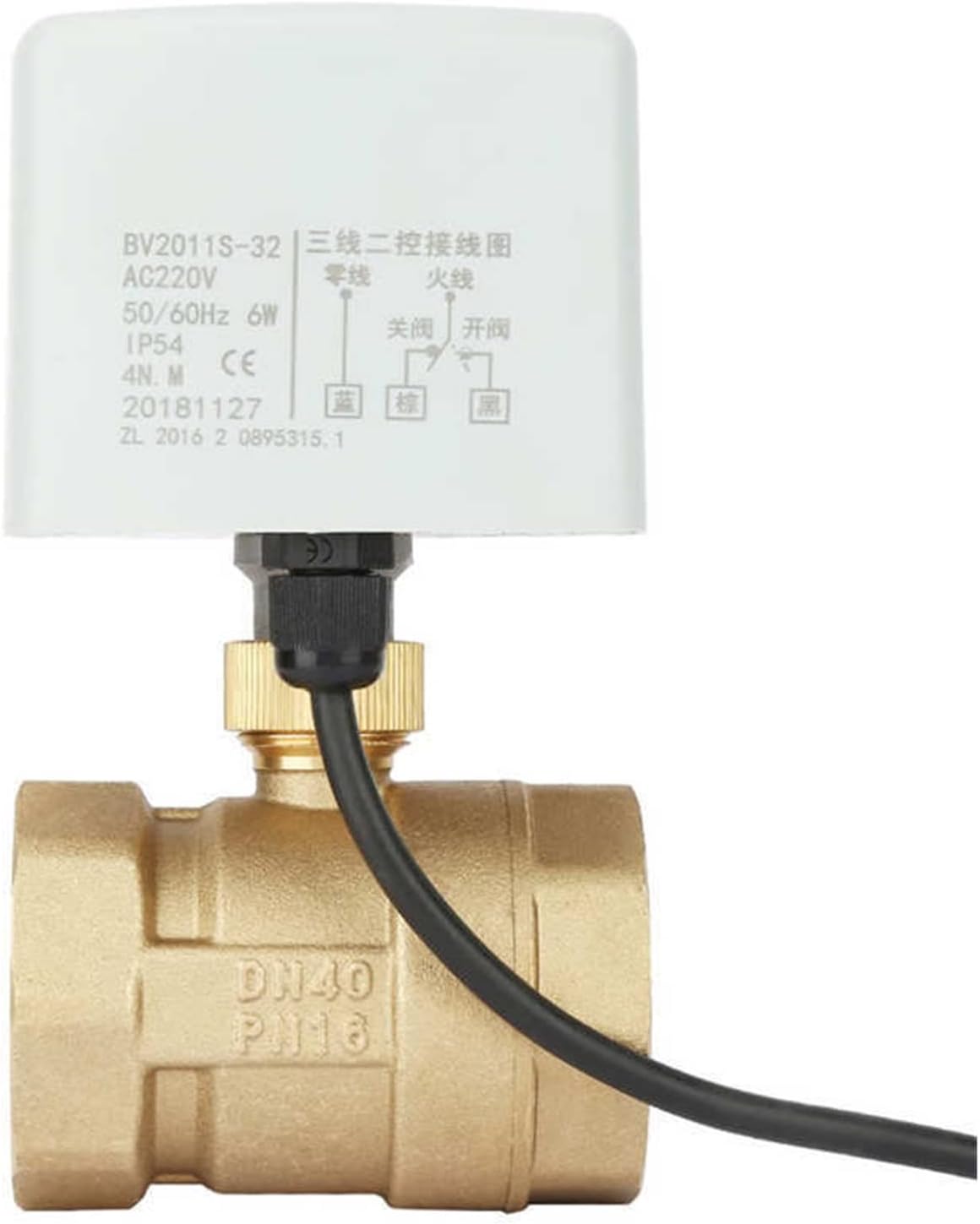 AC220V DN40 DN50 1-1/2" Brass Motorized Ball Valve 2-Way 3-Wire Motorized Ball Valve(2′)