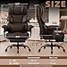 Vonesse Big and Tall Office Chair, Desk Chair with Soft Adjustable Armrests, Ergonomic High Back Gaming Chair with Lumbar Support, Executive Computer Chairs with Footrest (PU Leather, Brown)