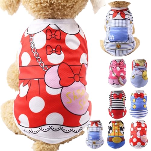 人気 犬服 春夏用 タンクトップ メッシュ キャラクター 通気性 可愛い 薄手 日焼け止め 脱毛保護 ルームウェア 部屋着 乾きやすい 夏服 お散歩 お出掛け 猫服 キャットウェア プレゼント 軽量 快適(37)