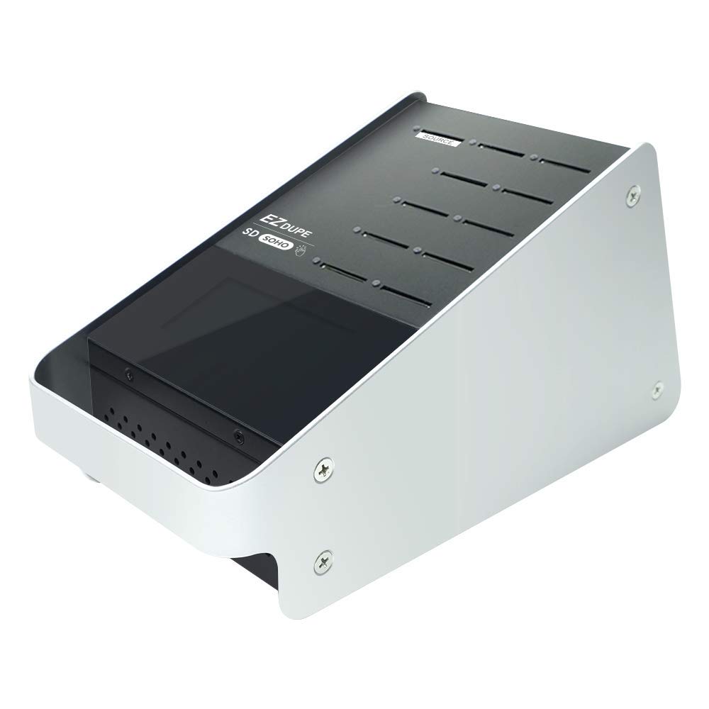 EZ DUPE Duplikator 1 do 10 SD – przyjazny dla użytkownika ekran dotykowy – kopiarka kart pamięci SD SDHC (SOHO SD Touch)