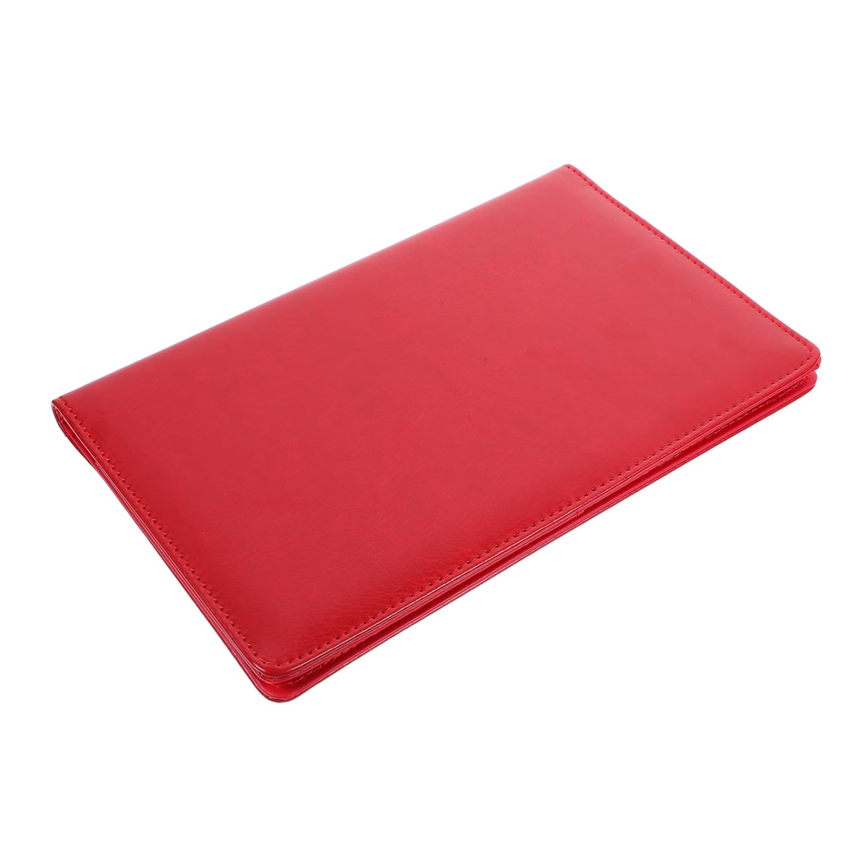 Cartellina Portablocco Rossa in Pu Tascabile Clip Solida per Organizzare Fogli Sciolti per Ufficio e Scuola