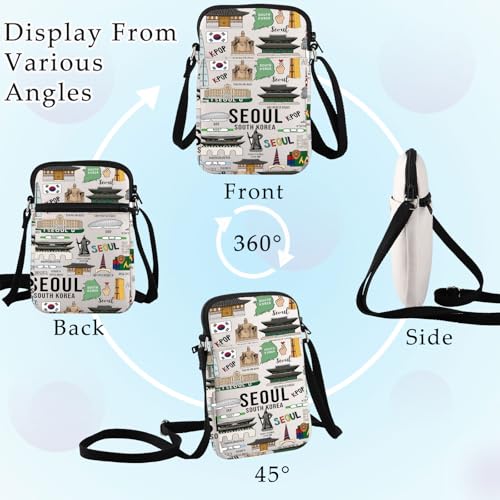 BWWKTOP South Korea Seoul Shoulder Bag South Korea Seoul Souvenirs Gifts Seoul Travel Gifts Korea Seoul Crossbody Purse3