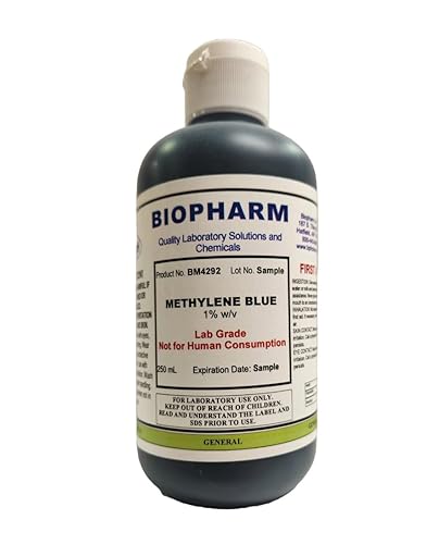 Biopharm Solución acuosa al 1 azul de metileno 85fl oz Incluye una botella gotera vacía de 17fl oz y una práctica tapa dispensadora