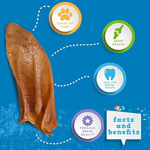 Jack&Pup Pig Ears for Dogs, Extra Thick Pigs Ears Premium Dog Pig Ear