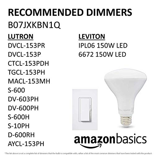 Image of Amazon Basics BR30 LED Light Bulb, 65W Equivalent, 11W Energy Efficient, E26 Standard Base, Daylight White 5000K, Dimmable, 10,000 Hour Lifetime, 16-Pack