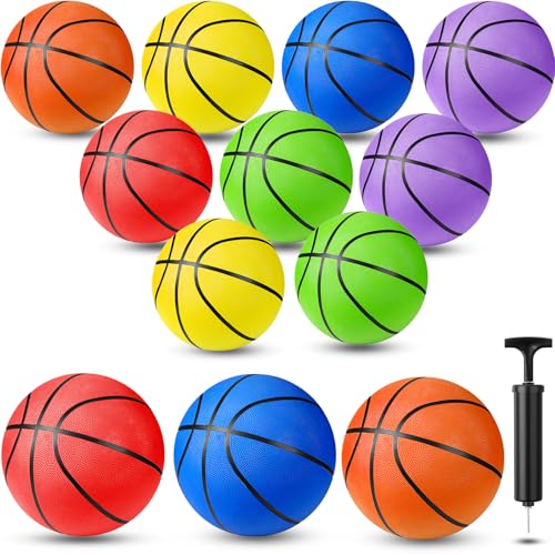 Jerify 12 Pack Official Size Rubber Basketballs for Kids Child Junior Youth Indoor Outdoor Sports...
