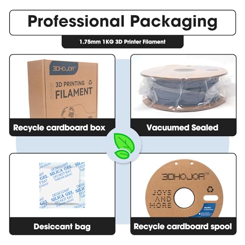 Image of 3DHoJor PLA Pro (Plus) Filament 1.75mm, 3D Printer Filament PLA+, Cardboard Spool 3D Printing Filament, Dimensional Accuracy + /- 0.03 mm, Grey, 1kg