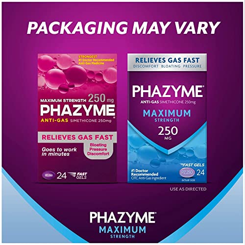 Image of Phazyme Gas Relief Bundle with 500 mg and 250 mg Simethicone Fast Gels, 20 and 24 Count