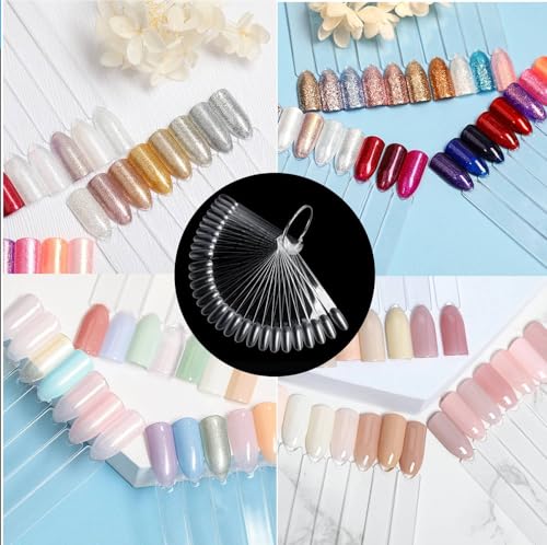 100 PCS Clear Nail Swatches - Round-Shaped Nail Display Tips for Nail Polish, Gel, and Nail Art Designs, Ideal for Salon and DIY Use - Image 4