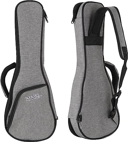 Housse pour ukulèlè soprano - Semi rigide portable Etui et bandoulière réglable transport gig bag pour ukulèlès - Rembourrage imperméable - Poche...