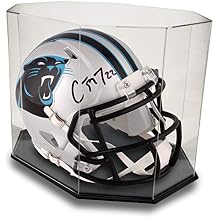 OnDisplay Deluxe Acrylic Football Helmet Display Case with Black Base UV Protected Showcase for Autographed Full-Size Helmets - Hockey/Motocross/Baseball