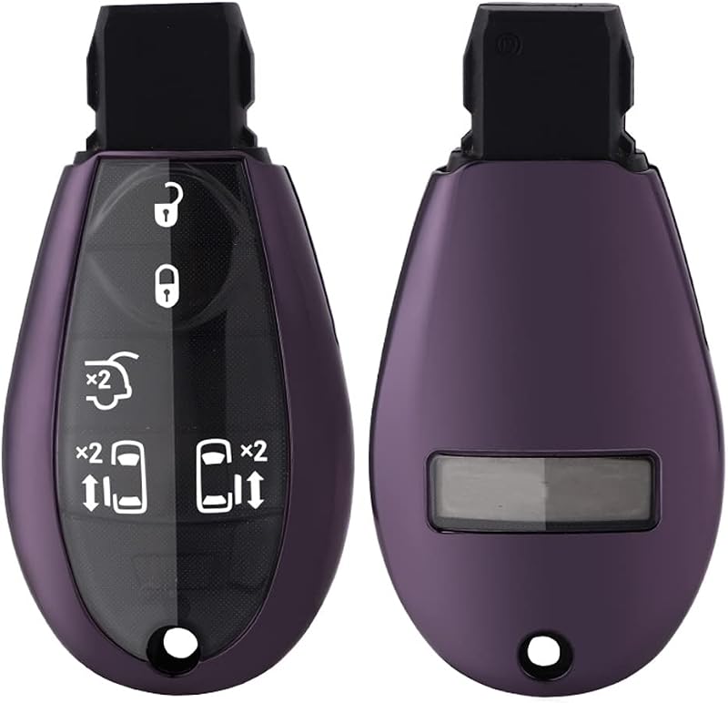 Capa para Chave Canivete em TPU Roxo para Dodge Ram 1500, 2500, 3500, Charger, Challenger, Durango e Outros