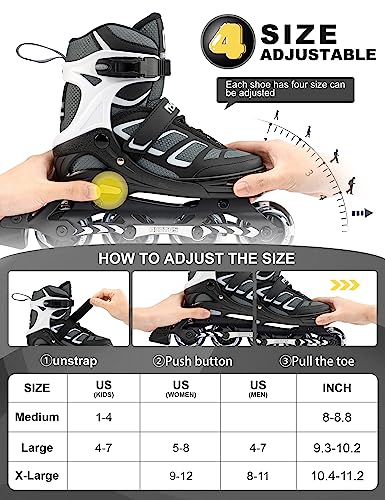 Nyctus Inline Skates For Women Mens, Adjustable Roller Blades For Adult Male Female With Light Up Wheels Patines Para Adultos Hombre #TOP1
