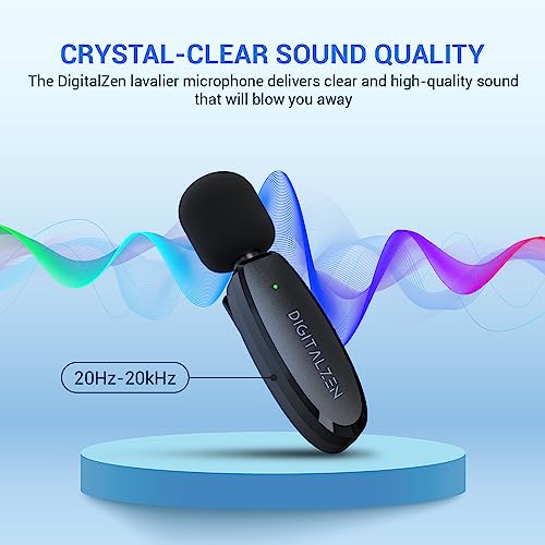 Digitalzen Professional Wireless Lavalier Lapel Microphone Cellphone Microphone Lav Mic For Iphone - Perfect For Podcast Vlogging Streaming Tiktok Youtube #TOP4