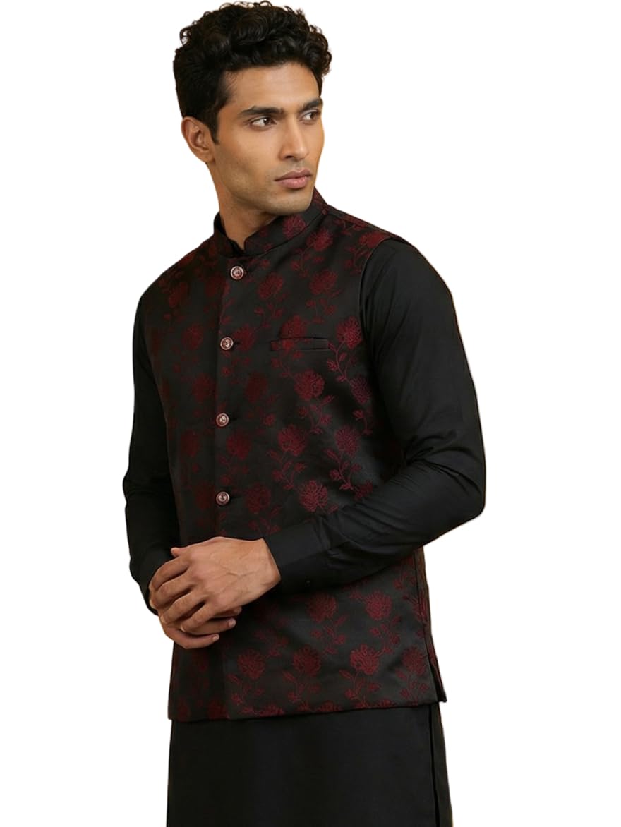 jompers Embossed Nehru Jacket for Men-picture-29