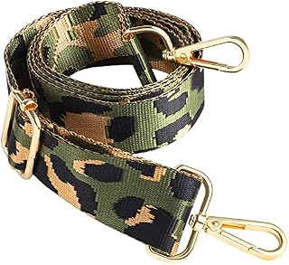 Wide Shoulder Bag Strap, Leopard Print Replacement Handbag Straps Adjustable Crossbody Bag Strap with Clips for Women Handbag Canvas Bag