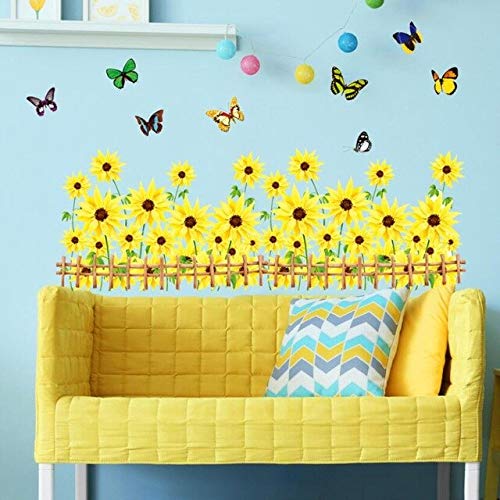 Buy World Beauty's Beautiful Yellow Sunflower Wall Sticker Flower