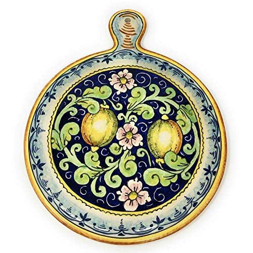 CERAMICHE D'ARTE PARRINI Wandfliese 'Willkommen' – Handbemalt, 19 X 13 Cm, Italienische Keramik, Sonnen-Motiv