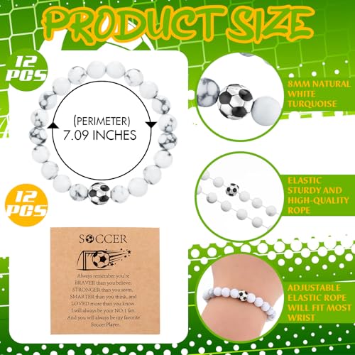 image for Ecation 12 Sets Sport Bracelets Lave Stone Beaded Elastic Stretch Brac