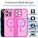 ZOZDOKG for iPhone 15 Pro Max Case with Privacy Screen Protector and Camera Protection Compatible with MagSafe Magnetic Matte Shockproof Phone Cover for iPhone 15 Pro Max Women/Girls, Hot Pink