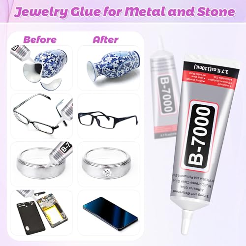 Image of 1 Pcs 110 mL B7000 Glue with Precision Tip, Bedazzling Glue and Tool | Gem Tac Glue for Rhinestones, Strong Adhesive Jewelry Bead Glue for Jewelry Making Repairs Fabric Clothes Shoes DIY Crafts