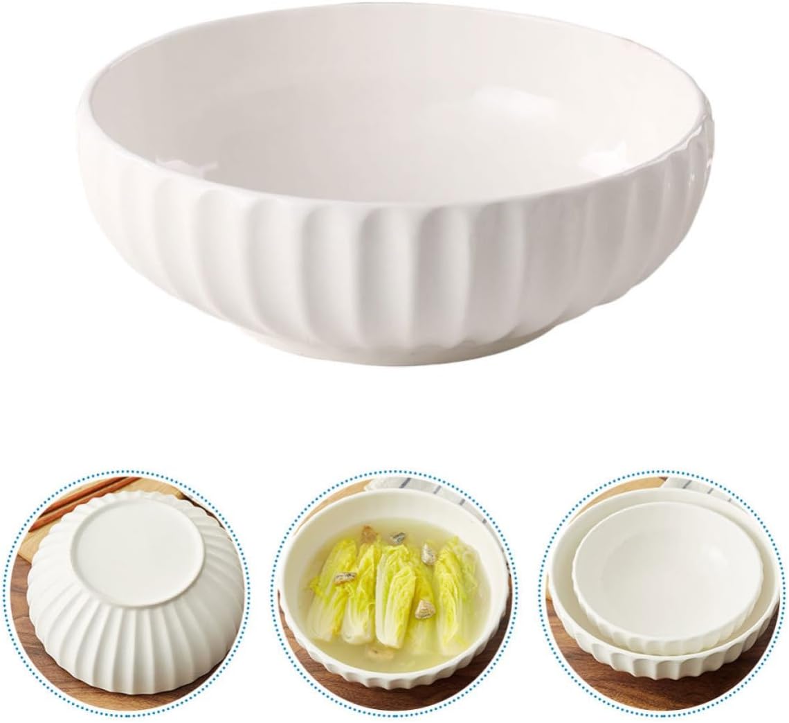 Uonlytech Pumpkin Soup Basin Thick Wall White Ceramic for Halloween Season
