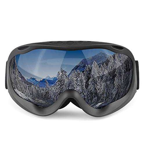 Lunettes de ski doubles anti-UV avec monture ventilée noire