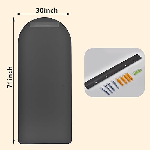 Vista 139 de Espejo arqueado de longitud completa, espejo arqueado de 36 x 78 pulgadas con soporte, montado en la pared para baño, vestidor, para colgar