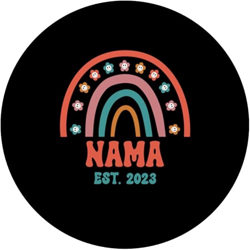 Miniatura 3 de Retro Nama Groovy Grandma Est. 2023 Rainbow Boho Style PopSockets Swappable PopGrip