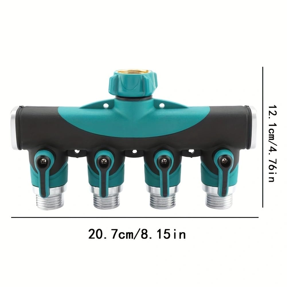 Valvola di intercettazione del tubo flessibile dell'adattatore del rubinetto dello sdoppiatore dell'acqua del giardino dello sdoppiatore del connettore del tubo flessibile a 2 vie da 3/4" per il giard