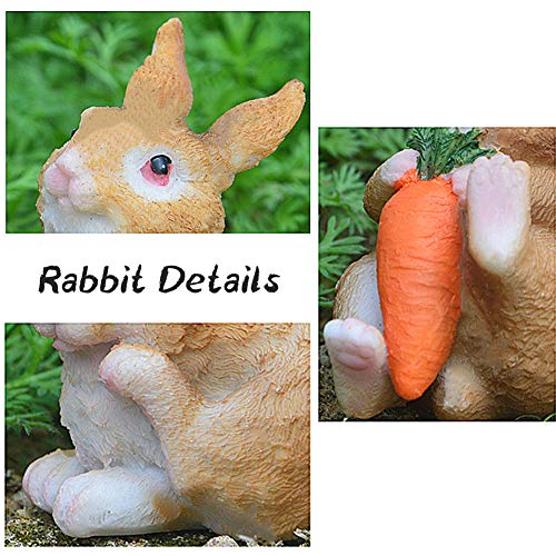 Maomia Miniature Bunnies 3 Pcs Fairy Garden Rabbit Figurines Easter Bunnies Statue Micro Landscape Decoration Plant Flower Pots Ornaments #TOP2