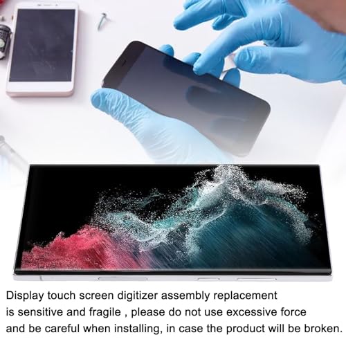 Bloc écran LCD S22 Ultra 5G vitrage tactile et afficheur assemblé sur châssis or - 4