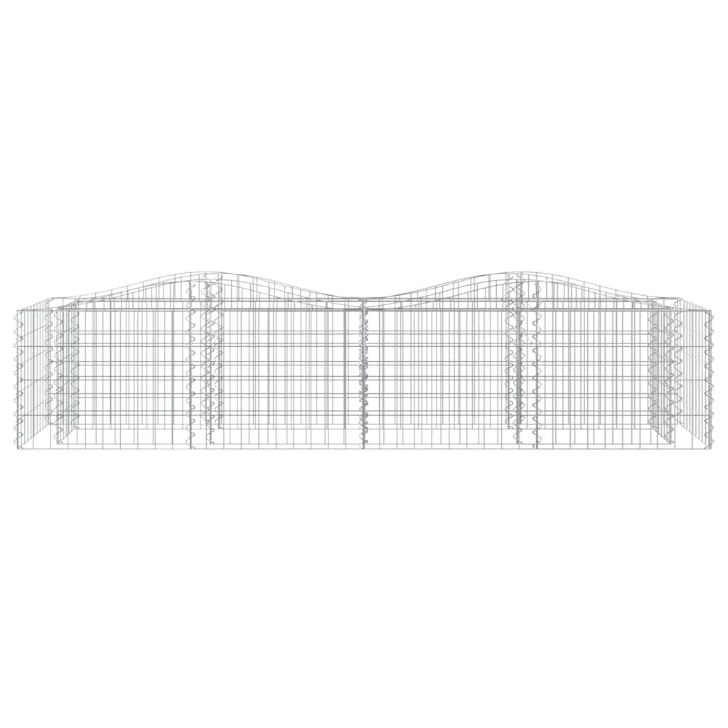 Podwyższona grządka gabionowa z łukiem podwyższonym 200 x 50 x 50 cm z ocynkowanego żelaza, do ogrodu i na taras, stabilna konstrukcja jako donica na rośliny i wytrzymała bordiura, trwała